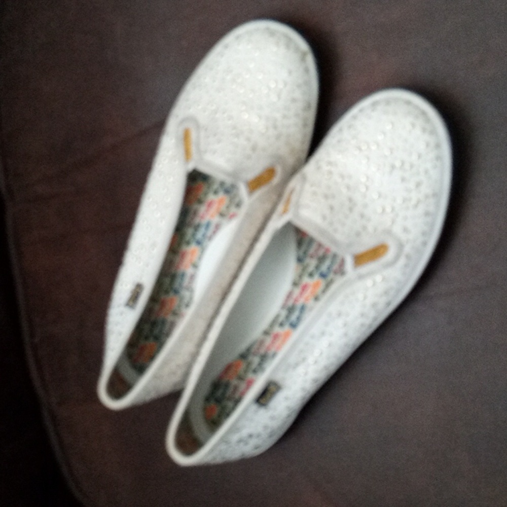 Keds Off-White And Gold Ballet Flats Size 7